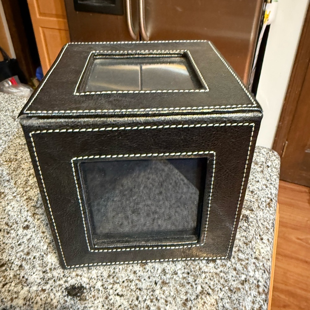 Elegant Black Leather Display Box picture frame